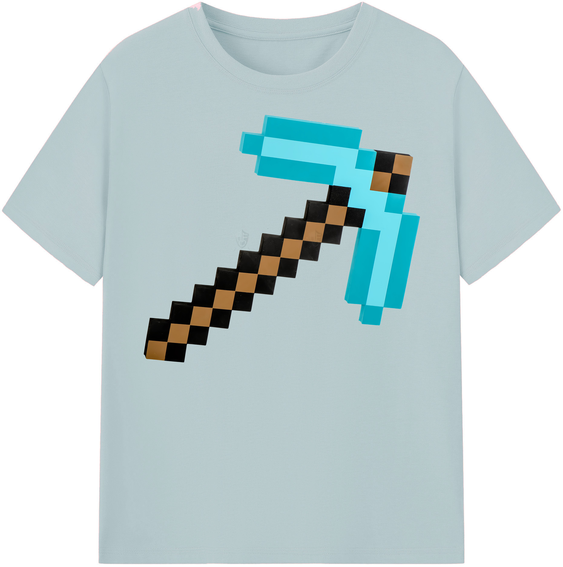 （画像用） マインクラフト ブロックの世界 Minecraft MC Block world 綿100％半袖Tシャツ（フロントプリント）